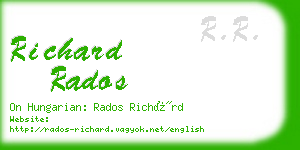 richard rados business card